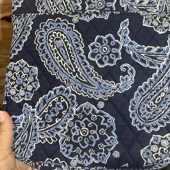 Vera Bradley Crossbody Bag Blue Paisley Triple Zip Adjustable Strap Travel - Picture 5 of 14